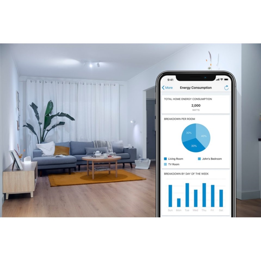 WiZ - Розумна розетка F 2300W + powermetr Wi-Fi SCHUKO