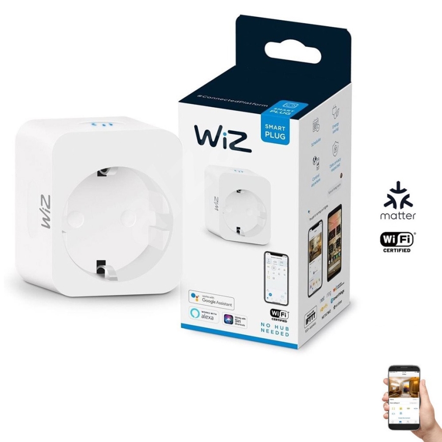 WiZ - Розумна розетка F 2300W Wi-Fi SCHUKO