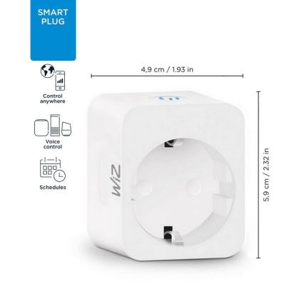 WiZ - Розумна розетка F 2300W Wi-Fi SCHUKO