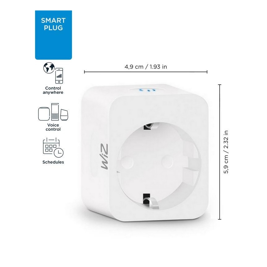 WiZ - Розумна розетка F 2300W Wi-Fi SCHUKO