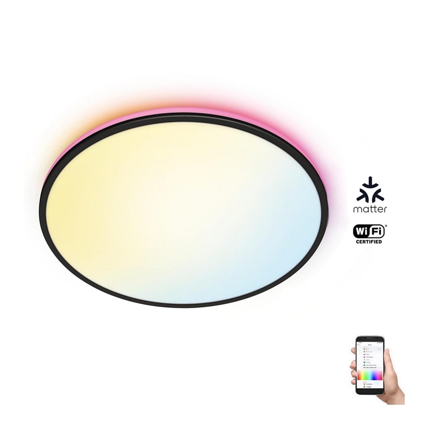 WiZ - Стельовий LED RGBW світильник з регулюванням яскравості RUNE LED/21W/230V 2700-6500K Wi-Fi чорний
