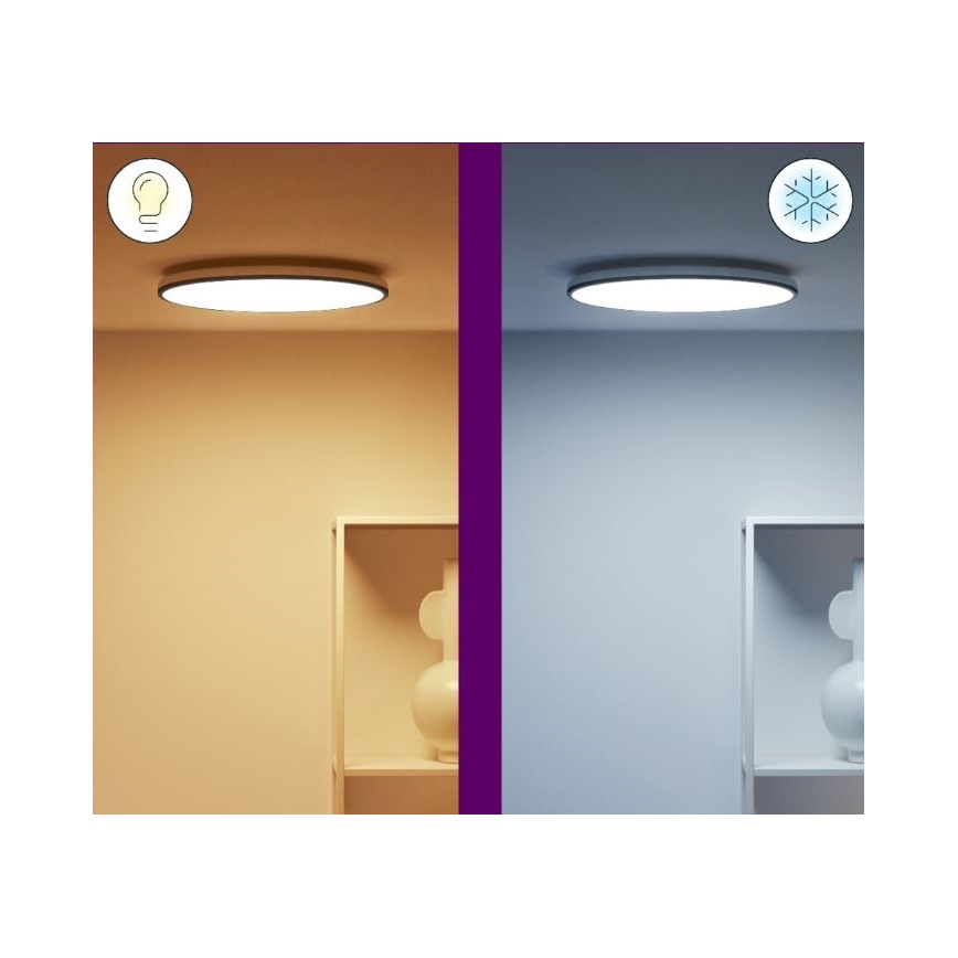 WiZ - Стельовий LED RGBW світильник з регулюванням яскравості RUNE LED/21W/230V 2700-6500K Wi-Fi чорний