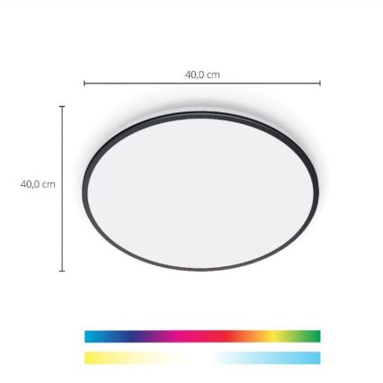 WiZ - Стельовий LED RGBW світильник з регулюванням яскравості RUNE LED/21W/230V 2700-6500K Wi-Fi чорний