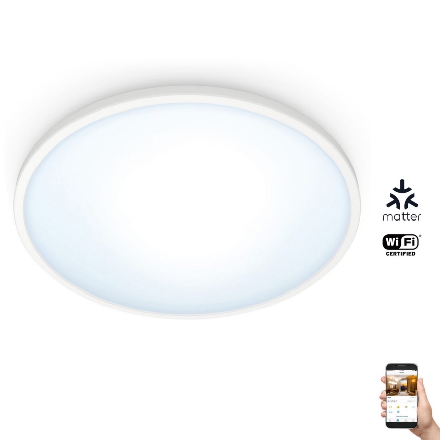 WiZ - Стельовий світлодіодний світильник з регулюванням яскравості SUPERSLIM LED/16W/230V 2700-6500K Wi-Fi білий
