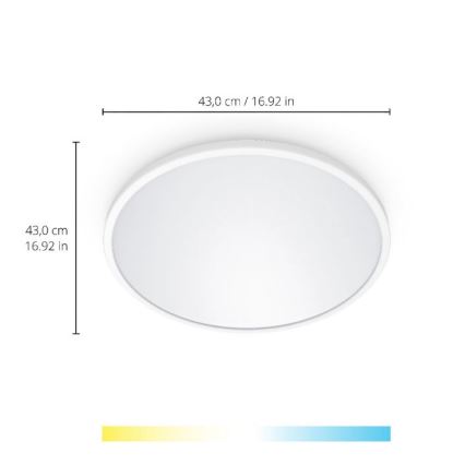 WiZ - Стельовий світлодіодний світильник з регулюванням яскравості SUPERSLIM LED/22W/230V 2700-6500K Wi-Fi білий