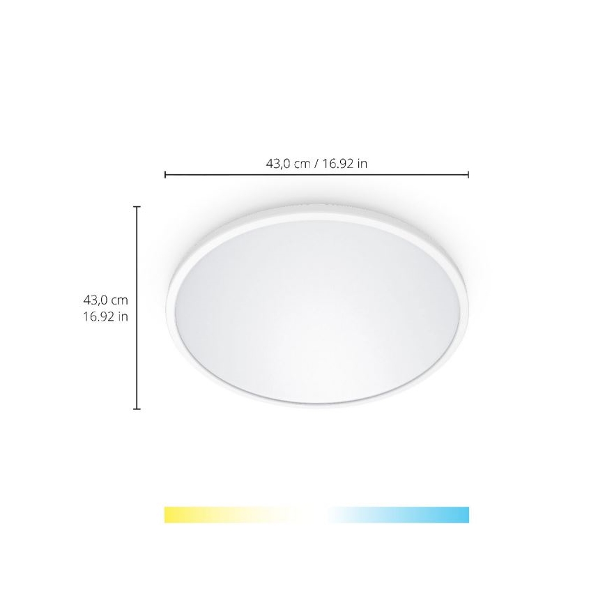 WiZ - Стельовий світлодіодний світильник з регулюванням яскравості SUPERSLIM LED/22W/230V 2700-6500K Wi-Fi білий