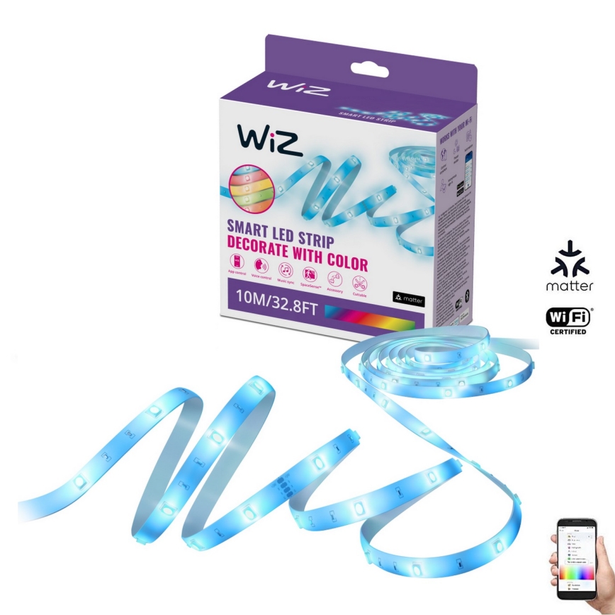 WiZ - Светодиодная RGBW-лента с регулированием яркости 10 м LED/12W/230V 2700-6500K Wi-Fi