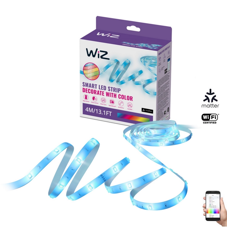 WiZ - Светодиодная RGBW-лента с регулированием яркости 4 м LED/6,5/230V 2700-6500K Wi-Fi