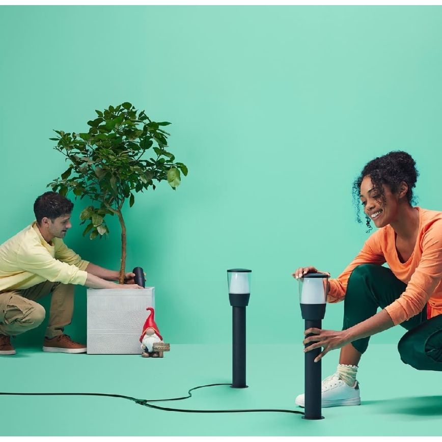 WiZ - Набор удлинителей Светодиодная уличная RGBW-лампа с регулированием яркости ELPAS LED/3,6W/12V 2700-5000K IP65 Wi-Fi