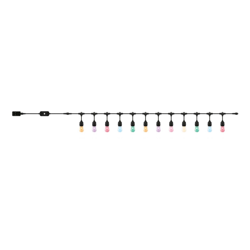 WiZ - Светодиодная уличная RGBW-гирлянда с регулированием яркости 12xLED 14,4м IP65 2700-5000K Wi-Fi