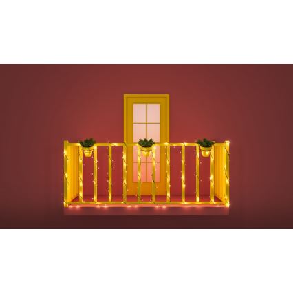WiZ - Светодиодная уличная RGBW-гирлянда с регулированием яркости 160xLED 20 м IP44 2700-5000K Wi-Fi