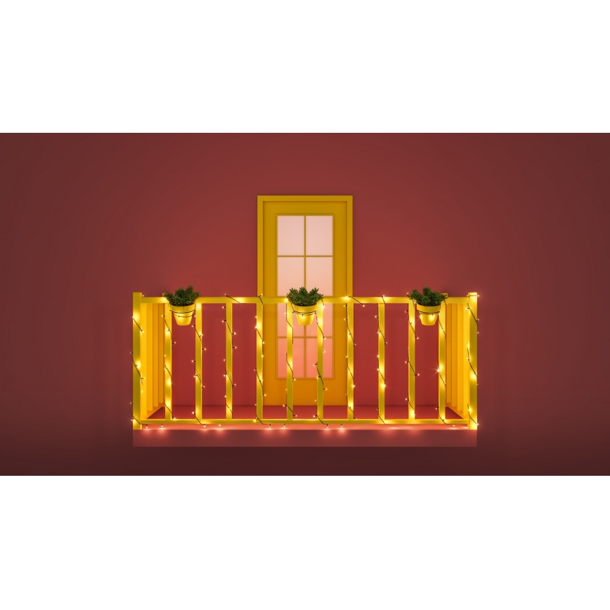 WiZ - Светодиодная уличная RGBW-гирлянда с регулированием яркости 160xLED 20 м IP44 2700-5000K Wi-Fi