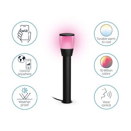 WiZ - Светодиодная уличная RGBW-лампа с регулированием яркости ELPAS LED/4,8W/12/230V 2700-5000K IP65 Wi-Fi