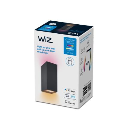 WiZ - Светодиодный настенный RGBW-светильник с регулированием яркости UP&DOWN 2xGU10/4,7W/230V 2200-6500K Wi-Fi CRI 90 черный