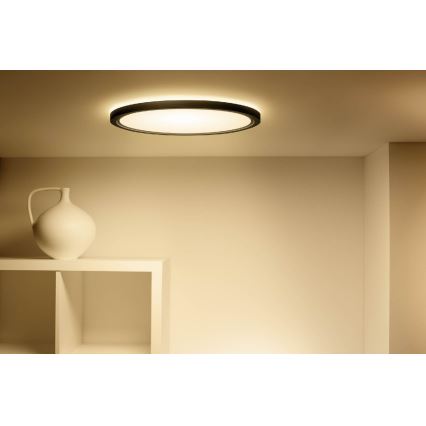 WiZ - Светодиодный потолочный RGB-светильник с регулированием яркости SUPERSLIM LED/22W/230V 2700-6500K Wi-Fi черный
