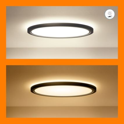 WiZ - Светодиодный потолочный RGB-светильник с регулированием яркости SUPERSLIM LED/22W/230V 2700-6500K Wi-Fi черный