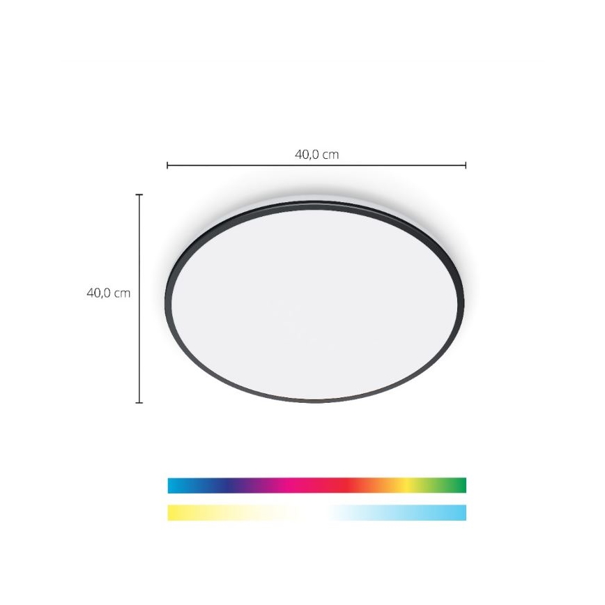 WiZ - Светодиодный потолочный RGBW-светильник с регулированием яркости RUNE LED/21W/230V 2200-6500K Wi-Fi черный