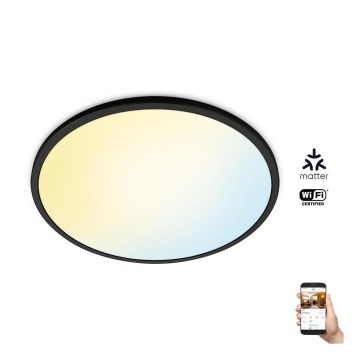 WiZ - Светодиодный потолочный светильник с регулированием яркости SUPERSLIM LED/22W/230V 2700-6500K Wi-Fi черный