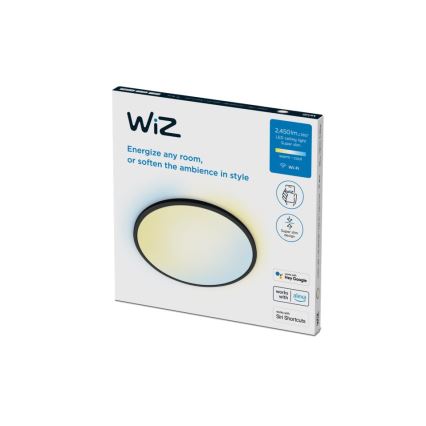 WiZ - Светодиодный потолочный светильник с регулированием яркости SUPERSLIM LED/22W/230V 2700-6500K Wi-Fi черный