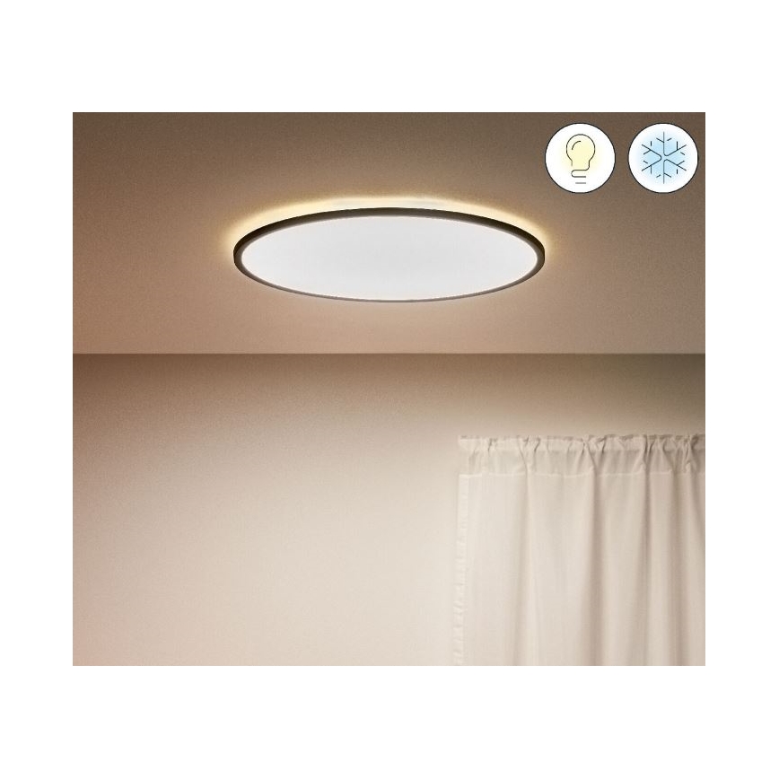WiZ - Светодиодный потолочный светильник с регулированием яркости SUPERSLIM LED/32W/230V 2700-6500K Wi-Fi черный