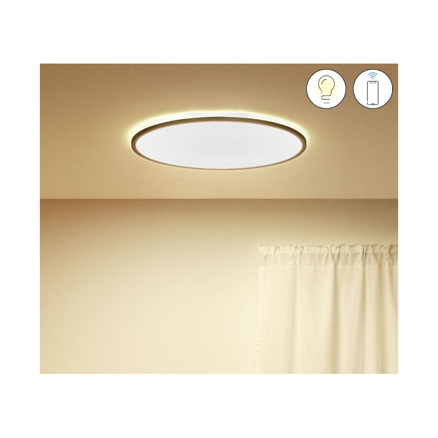 WiZ - Светодиодный потолочный светильник с регулированием яркости SUPERSLIM LED/32W/230V 2700-6500K Wi-Fi черный