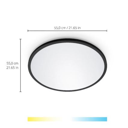WiZ - Светодиодный потолочный светильник с регулированием яркости SUPERSLIM LED/32W/230V 2700-6500K Wi-Fi черный