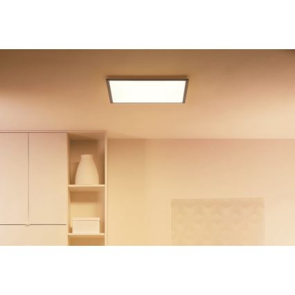 WiZ - Светодиодный потолочный светильник с регулированием яркости SUPERSLIM LED/36W/230V 2700-6500K Wi-Fi черный