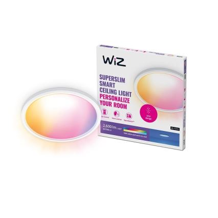 WiZ - Светодиодный потолочный RGB-светильник с регулированием яркости SUPERSLIM LED/22W/230V 2700-6500K Wi-Fi белый