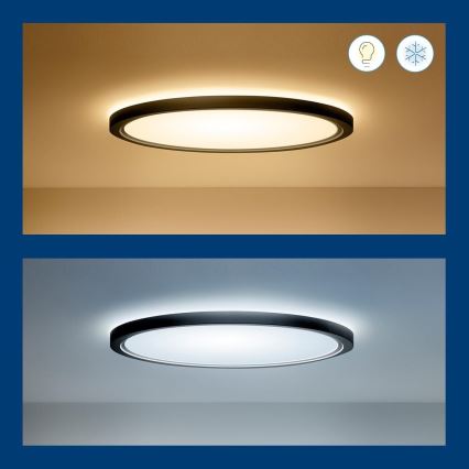 WiZ - Светодиодный потолочный RGB-светильник с регулированием яркости SUPERSLIM LED/22W/230V 2700-6500K Wi-Fi черный