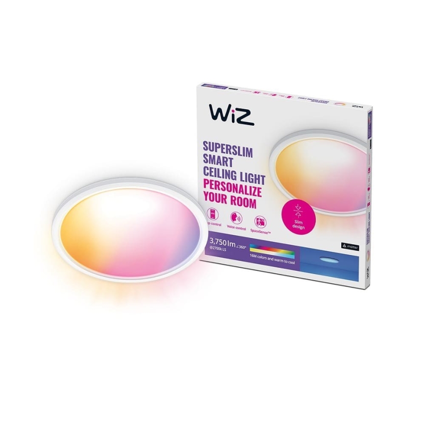 WiZ - Светодиодный потолочный RGB-светильник с регулированием яркости SUPERSLIM LED/32W/230V 2700-6500K Wi-Fi белый