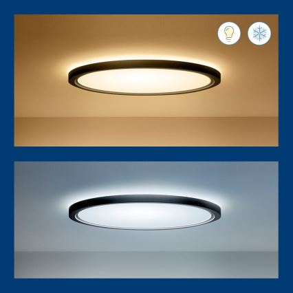 WiZ - Светодиодный потолочный RGB-светильник с регулированием яркости SUPERSLIM LED/32W/230V 2700-6500K Wi-Fi черный