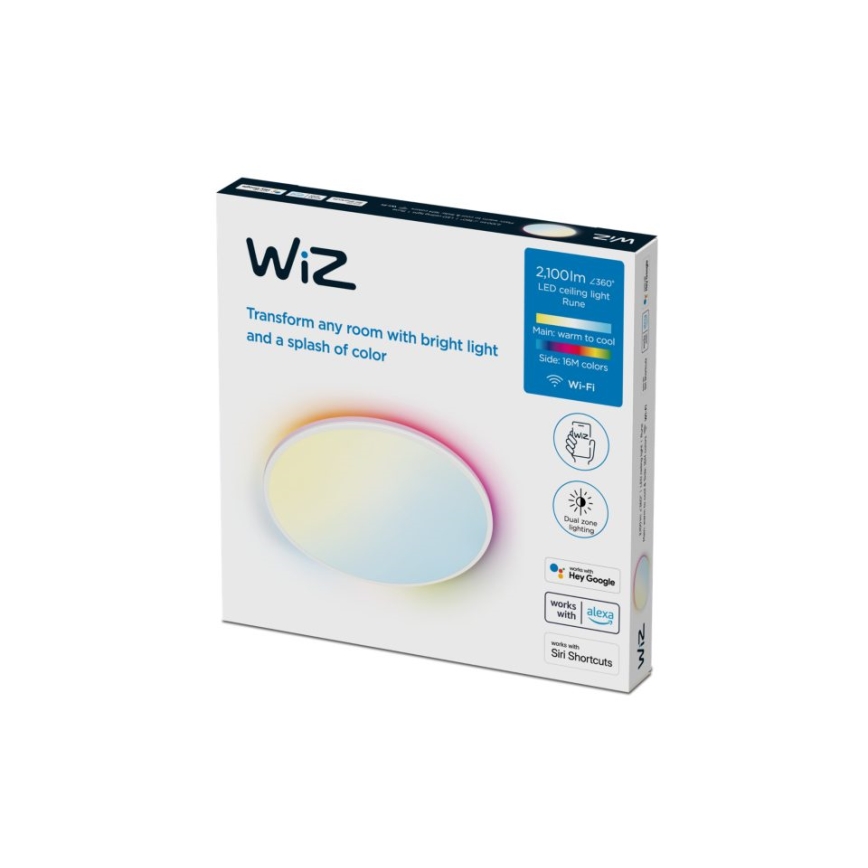 WiZ - Светодиодный потолочный RGBW-светильник с регулированием яркости RUNE LED/21W/230V 2700-6500K Wi-Fi белый