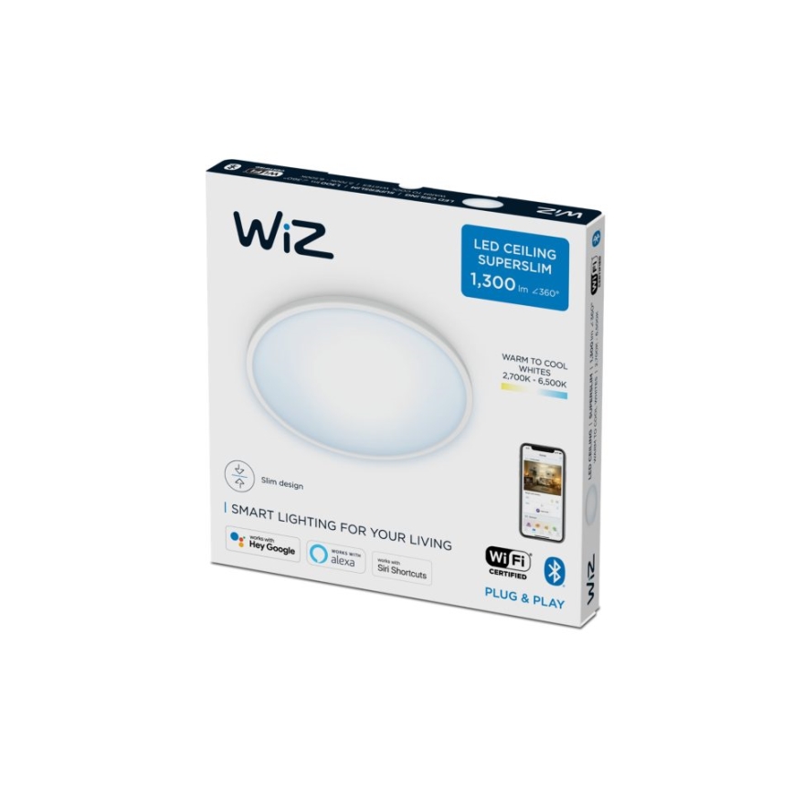WiZ - Светодиодный потолочный светильник с регулированием яркости SUPERSLIM LED/14W/230V 2700-6500K Wi-Fi белый