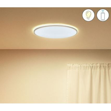 WiZ - Светодиодный потолочный светильник с регулированием яркости SUPERSLIM LED/22W/230V 2700-6500K Wi-Fi белый