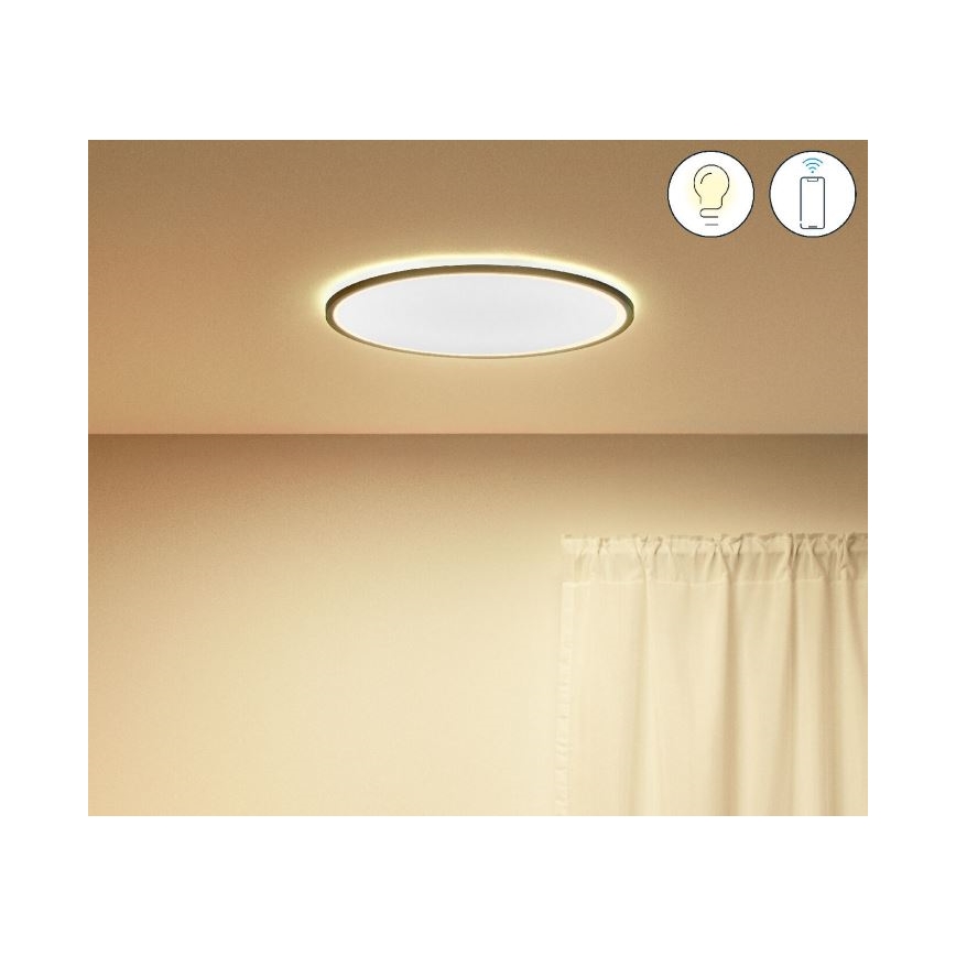 WiZ - Светодиодный потолочный светильник с регулированием яркости SUPERSLIM LED/22W/230V 2700-6500K Wi-Fi черный
