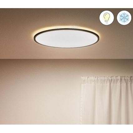 WiZ - Светодиодный потолочный светильник с регулированием яркости SUPERSLIM LED/32W/230V 2700-6500K Wi-Fi черный