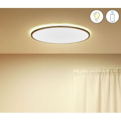 WiZ - Светодиодный потолочный светильник с регулированием яркости SUPERSLIM LED/32W/230V 2700-6500K Wi-Fi черный