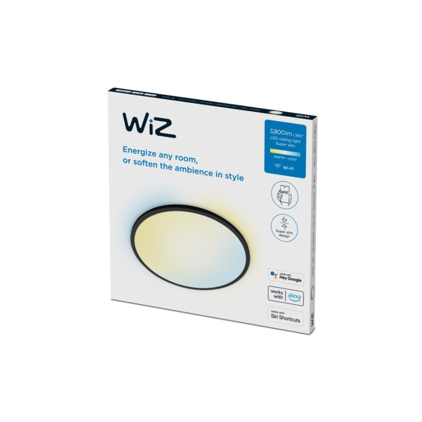 WiZ - Светодиодный потолочный светильник с регулированием яркости SUPERSLIM LED/32W/230V 2700-6500K Wi-Fi черный
