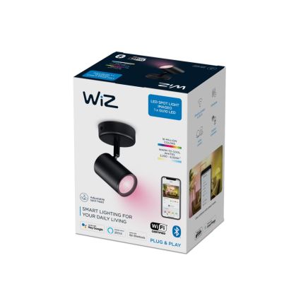 WiZ - Светодиодный точечный RGBW-светильник с регулированием яркости IMAGEO 1xGU10/4,9W/230V CRI 90 Wi-Fi черный