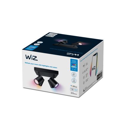 WiZ - Светодиодный точечный RGBW-светильник с регулированием яркости IMAGEO 4xGU10/4,9W/230V 2200-6500K Wi-Fi CRI 90 черный