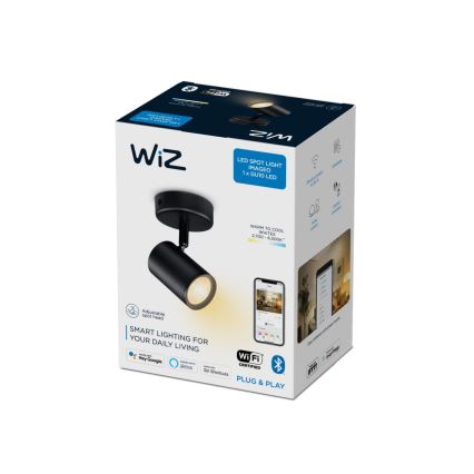 WiZ - Светодиодный точечный светильник с регулированием яркости IMAGEO 1xGU10/4,9W/230V 2700-6500K CRI 90 Wi-Fi черный