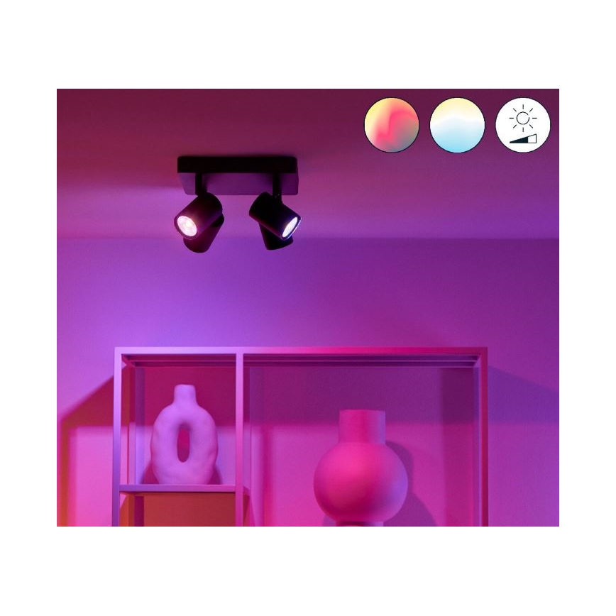 WiZ - Светодиодный точечный RGBW-светильник с регулированием яркости IMAGEO 4xGU10/4,9W/230V 2200-6500K Wi-Fi CRI 90 черный