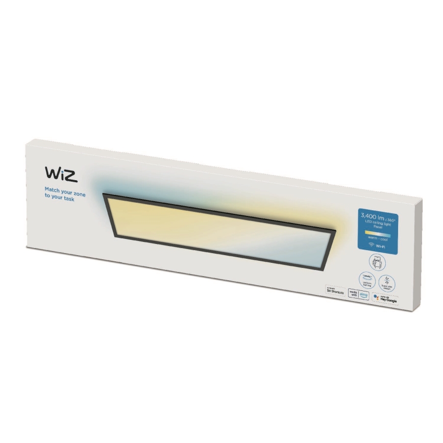 WiZ - Світлодіодна панель з регулюванням яскравості SUPERSLIM LED/36W/230V 2700-6500K Wi-Fi чорна