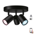 WiZ - Світлодіодний точковий RGBW-світильник з регулюванням яскравості IMAGEO 3xGU10/4,9W/230V 2200-6500K Wi-Fi CRI 90 чорний