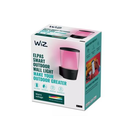 WiZ - Вуличний світлодіодний настінний RGBW-світильник з регулюванням яскравості ELPAS LED/8,5W/230V 2700–5000K IP44 Wi-Fi