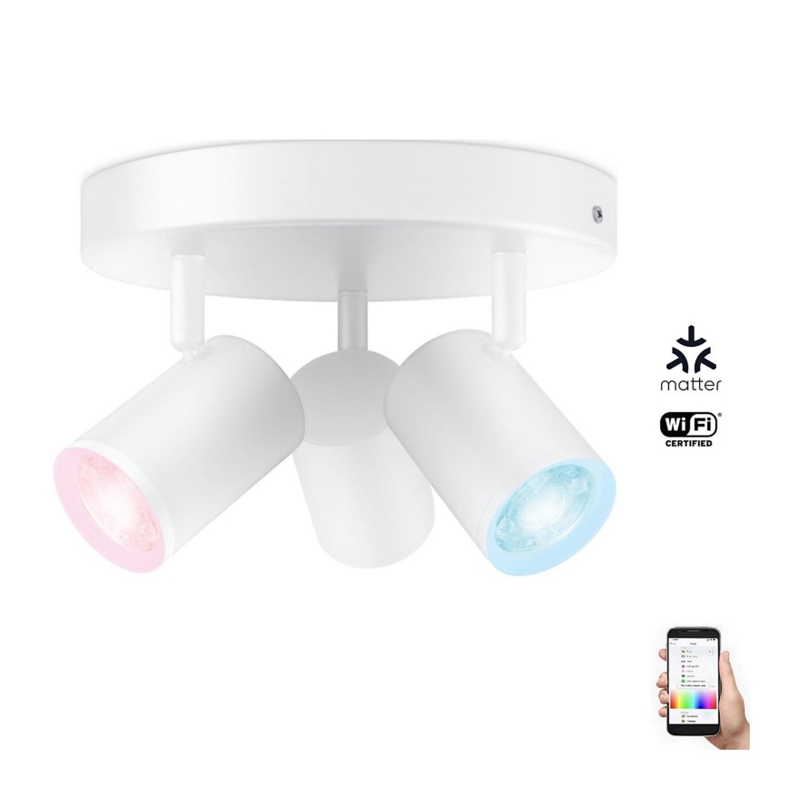 WiZ - Точковий LED RGBW світильник з регулюванням яскравості IMAGEO 3xGU10/4,9W/230V 2200-6500K Wi-Fi CRI 90 білий