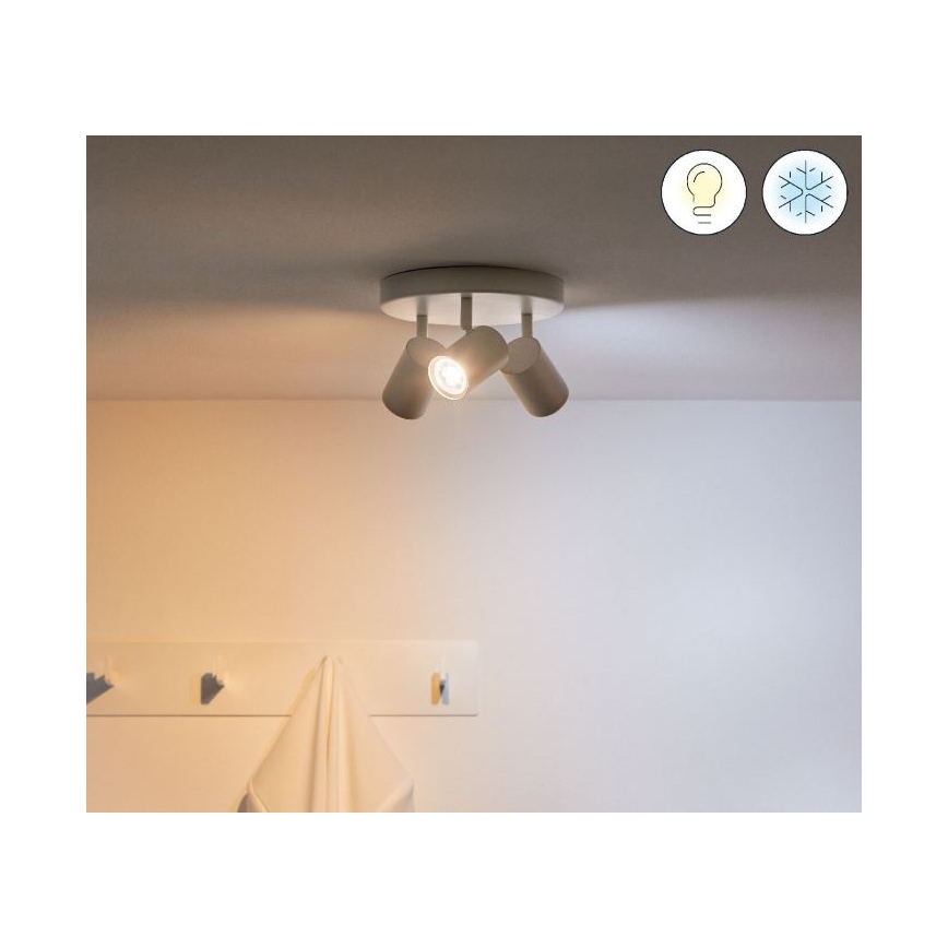WiZ - Точковий LED RGBW світильник з регулюванням яскравості IMAGEO 3xGU10/4,9W/230V 2200-6500K Wi-Fi CRI 90 білий