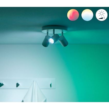 WiZ - Точковий LED RGBW світильник з регулюванням яскравості IMAGEO 3xGU10/4,9W/230V 2200-6500K Wi-Fi CRI 90 білий