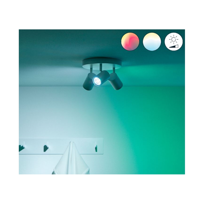 WiZ - Точковий LED RGBW світильник з регулюванням яскравості IMAGEO 3xGU10/4,9W/230V 2200-6500K Wi-Fi CRI 90 білий