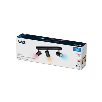 WiZ - Точковий LED RGBW світильник з регулюванням яскравості IMAGEO 3xGU10/4,9W/230V 2200-6500K Wi-Fi CRI 90 чорний